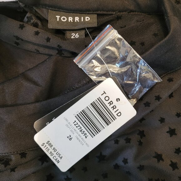 Torrid Mesh Star Mock Neck Midi Dress - Picture 5 of 8